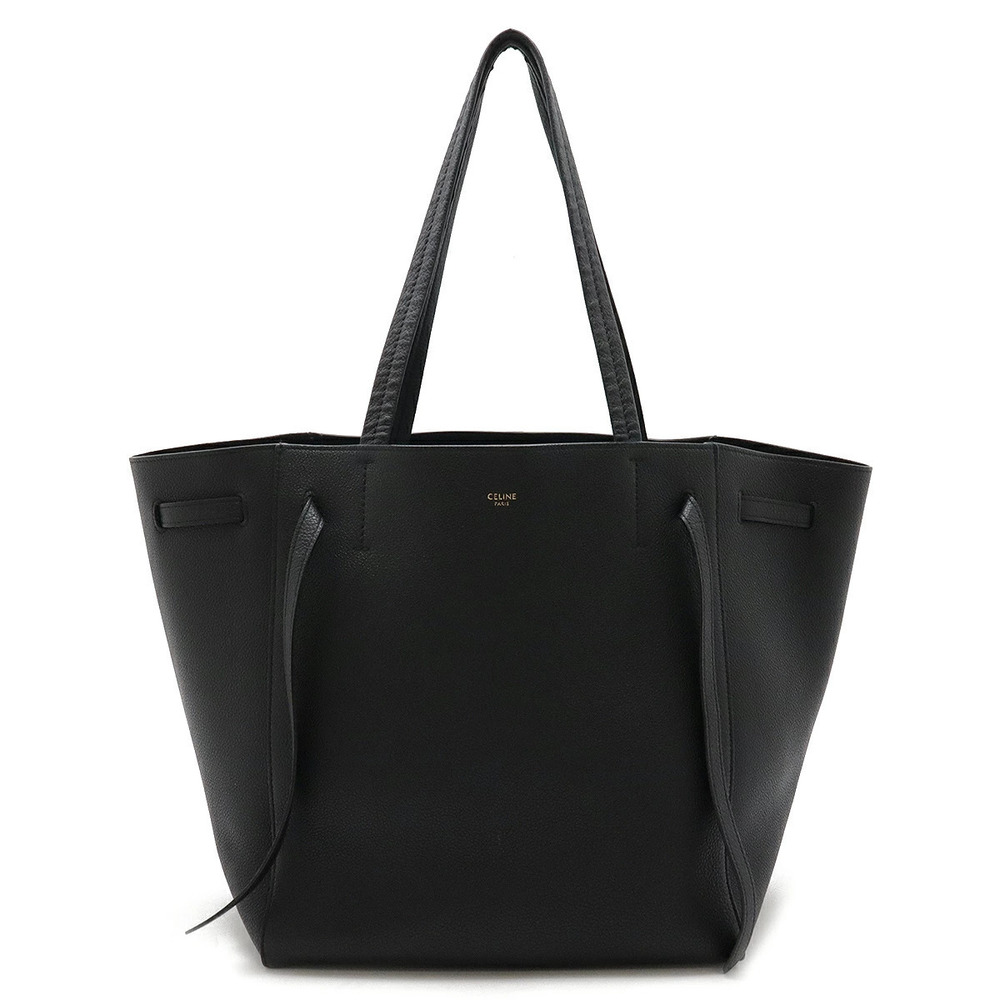 Celine Cabas Phantom Tote Bag Shoulder Hobo Leather Black